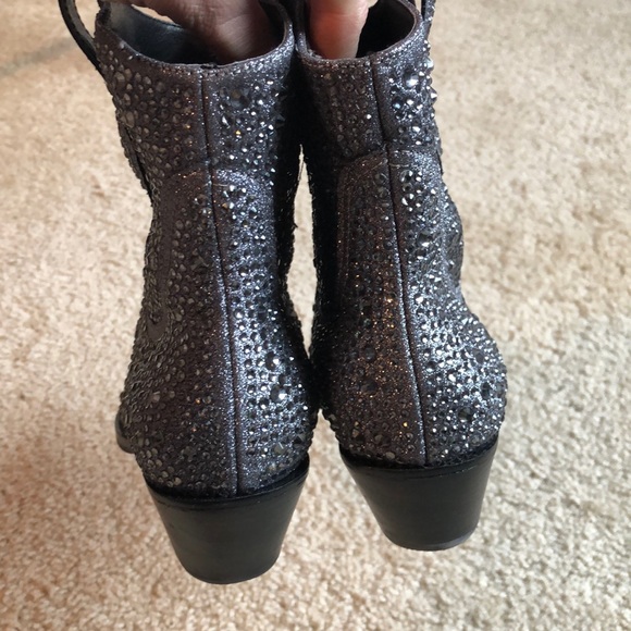Jessica Simpson Tamira 2 pewter rhinestone boot 8 - Picture 7 of 8